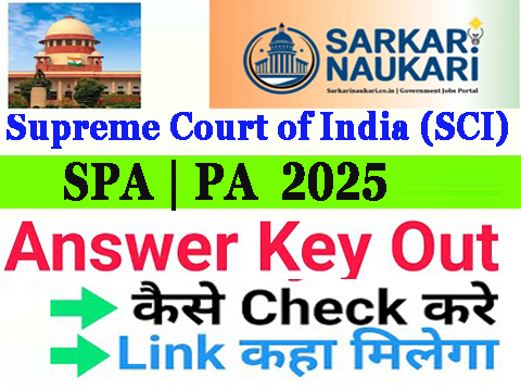SCI Personal Assistant PA Answer Key 2025