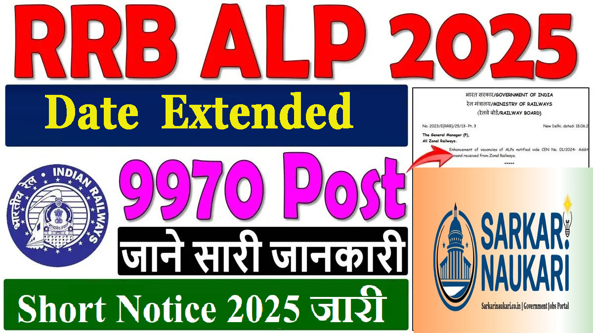 Railway RRB Assistant Loco Pilot ALP Online Form 2025 Extended