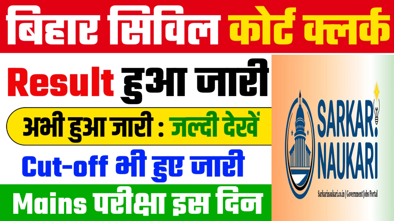 Bihar Civil Court Clerk 2022 Result